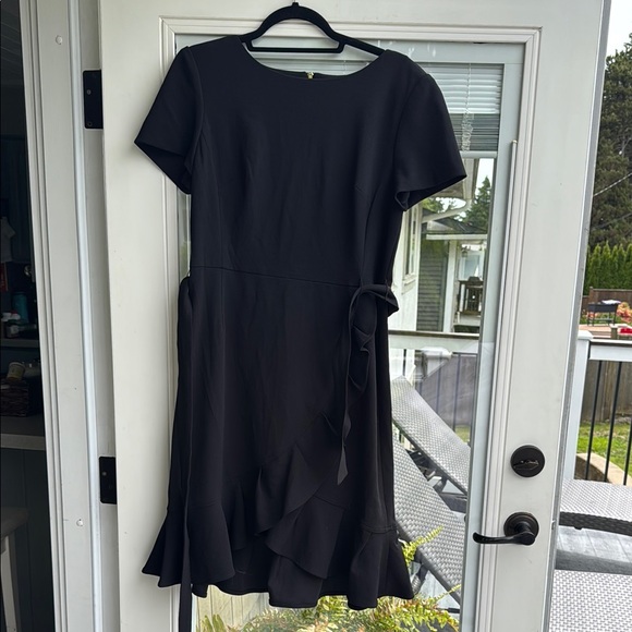 Calvin Klein Black Ruffled Sheath Mini Dress - Picture 1 of 3